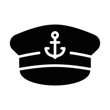 captain hat glyph icon