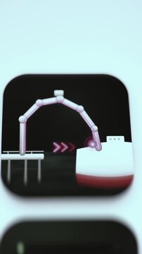 LNG Loading Arm Icon Transferring to Carrier with Flow Arrows