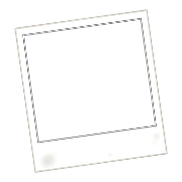 Vintage instant frame mockup with white border and blank center for nostalgic display or creative project presentation isolated on a transparent background