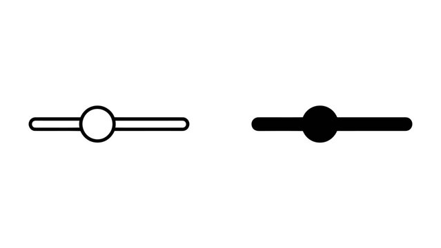 Slider Control Icons: A pair of simplified slider control icons, one outlined and one filled, representing adjustable settings or volume levels.