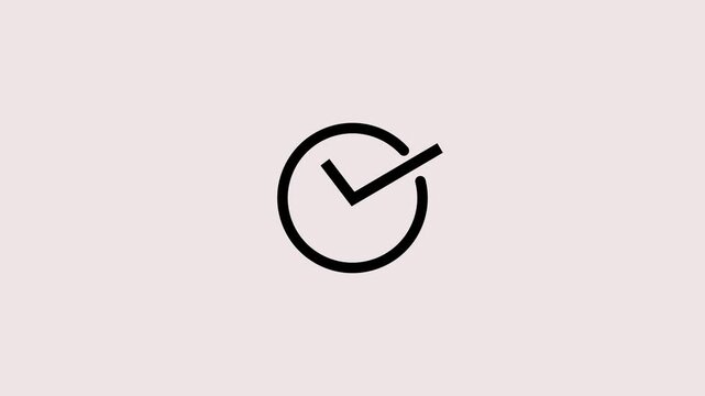 Minimalist black clock icon showing time passing with a simple hand and curved line design for modern user interface and mobile application graphics representing speed and efficiency
