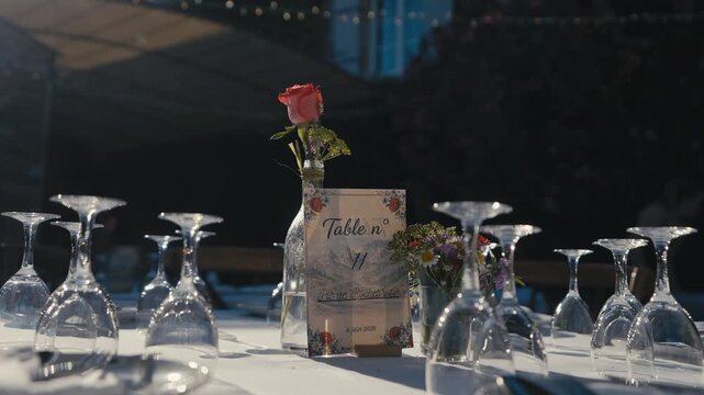 Outdoor Wedding Reception Table with Floral Decor.mov