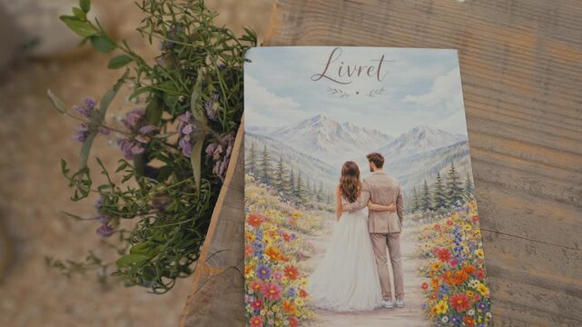 Wedding Ceremony Booklet on Wooden Chair