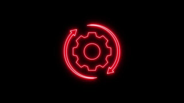 Animated setting sync icon animation
