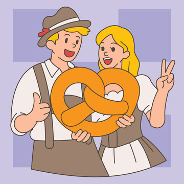 Friends in Traditional Bavarian Ocoberfest