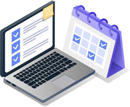 Productivity and Workflow Isometric Illustration Set. Productivity Tools Isometric Illustration Collection. Workflow Management Isometric Icon Set