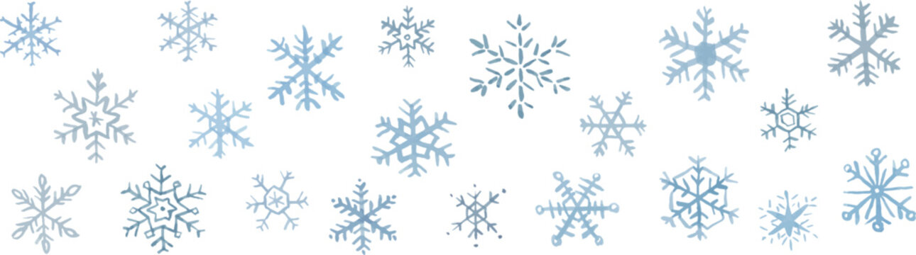 Watercolor Snowflakes Pattern Background Illustration