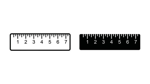 Rulers in Black and White: Two rulers, one white and one black, display numerical markings from 1 to 7, illustrating measurement and comparison.