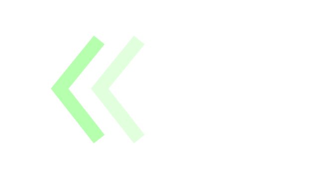 Green arrow pointing left on white background. direction symbol indicating back or previous page. simple pointer showing opposite direction.