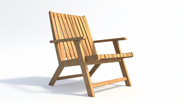 Rustic wooden chair with slatted design
