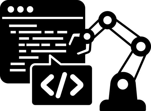 robotic software development automation clipart vector outline