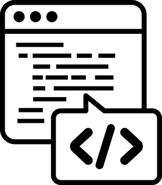 coding code editor window clipart vector outline