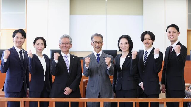 法廷に集う弁護士の集合