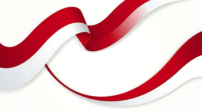 Indonesia Indonesian Flag Waving Ribbon for Independence Day with Red and White National Theme for Celebration Frame