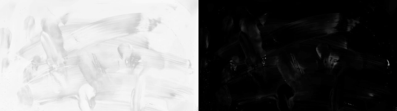 Smudged white paint texture on glass with visible fingerprint marks. Abstract light grey surface background with messy brush strokes for minimalist design, clean overlay, digital art, and professional