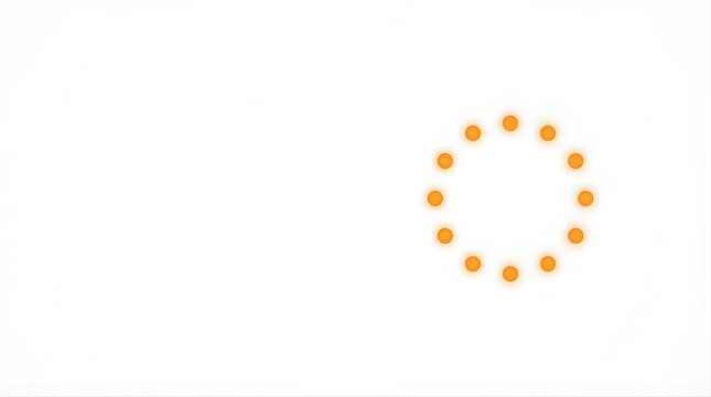 Glowing orange loading circle icon isolated on a white background