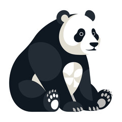 Cute panda bear sitting on ground looking right © NESHATSIDDEKY