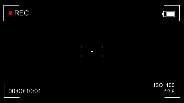 4k camera recording overlay on alpha channel video stock.