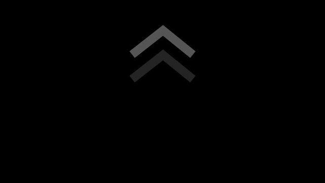 Arrow icon swipe up animation black background. UP directional arrow loop animation. Animated arrows for the overlay video layer. arrow directional.