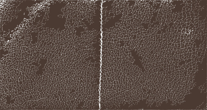 Detailed brown leather texture featuring intricate cracks and vertical seam line surface pattern with material