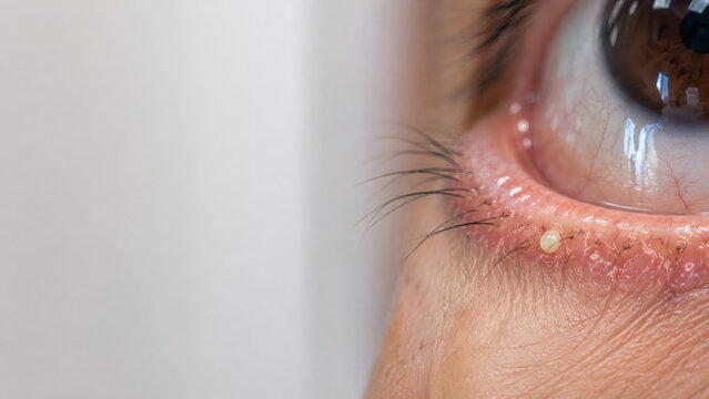 Blocked Meibomian Gland Openings on Lower Eyelid in Meibomian Gland Dysfunction