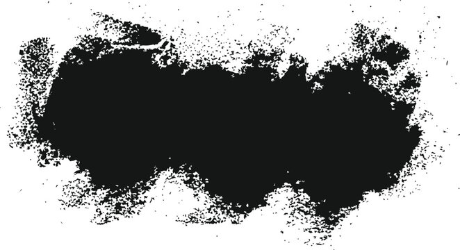 Abstract black ink splatter silhouette texture featuring grunge artistic design elements on white background surface