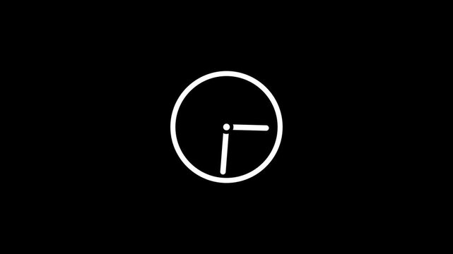 Time lapse 2d clock animated. first spinning clocks hand.