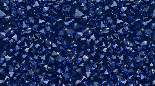 Navy blue crystal gem texture background with sparkling facets and a repeating pattern gemstone facet sparkle dark