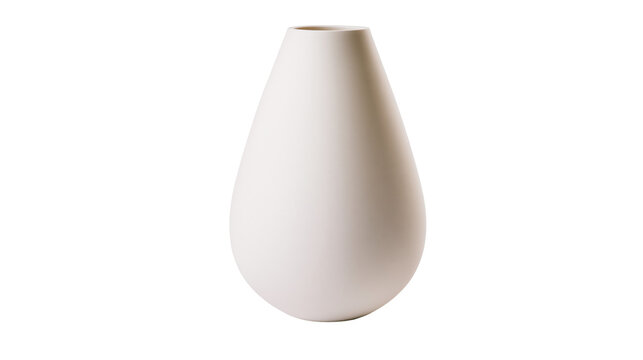 Matte white teardrop shaped ceramic vase