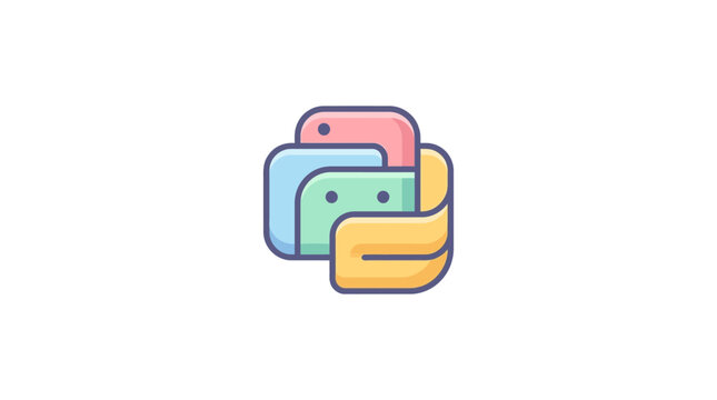 Cute colorful intertwined snakes mascot.