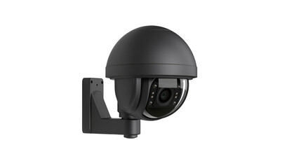 Black dome security camera with wall mount bracket © Rowan