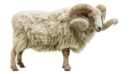 Ram with large curled horns and thick woolly coat © Rowan