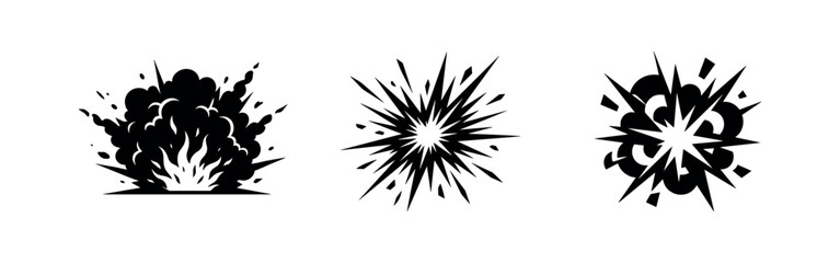 Explosion and Burst Effect Icon Set - Comic Style Boom and Starburst Symbols © Lili
