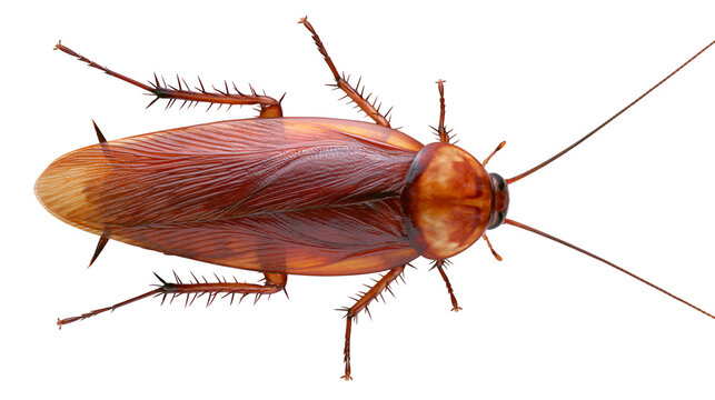 American cockroach insect with long antennae and spiky legs