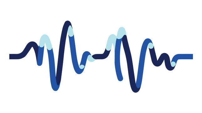 abstract blue wave pattern with flowing lines in cool tones for digital technology and science use