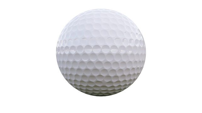 White golf ball with dimples