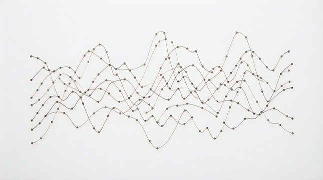 Abstract line graph with dots connecting data points illustration