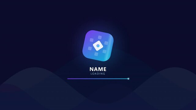 dynamic gradient logo animation with soft wave motion, modern tech branding element, digital