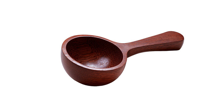 Wooden coffee scoop with deep bowl and handle