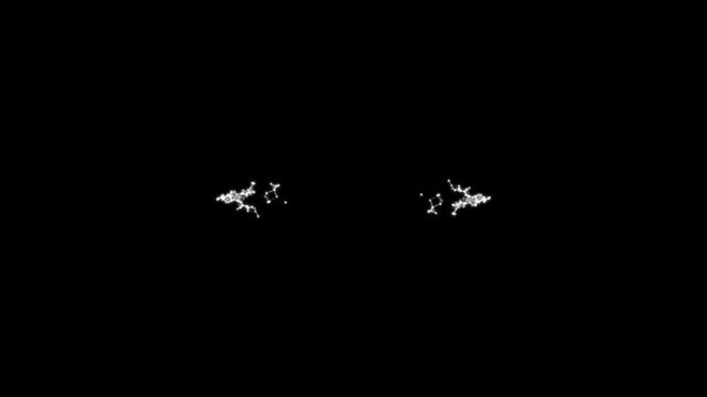 Sparkling white glitter tail with shining comet trace, glowing magic shimmer, radiant light particles, twinkling stars, elegant fairy dust and glare effects on black background, seamless 4K loop