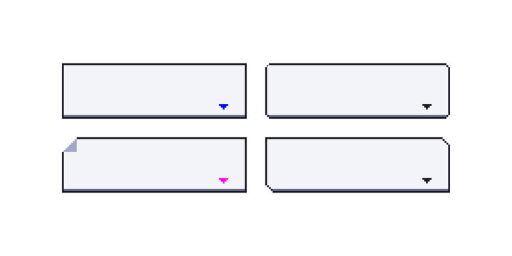 8-bit pixel art simple monotone game dialogue set