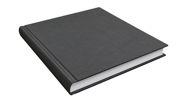 Hardcover dark gray book with textured cover