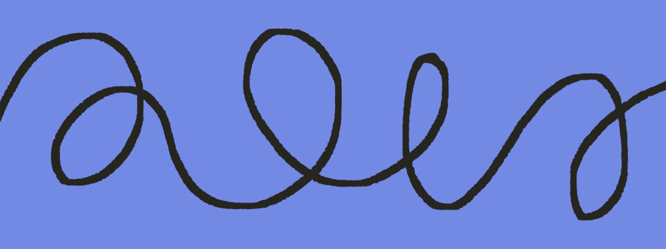 Scribble stroke crayon with grunge brush squiggle for line charcoal ink. Doodle pen texture with color curve sketch for pencil chalk graphic. Curvy spiral scribble with abstract grunge banner.