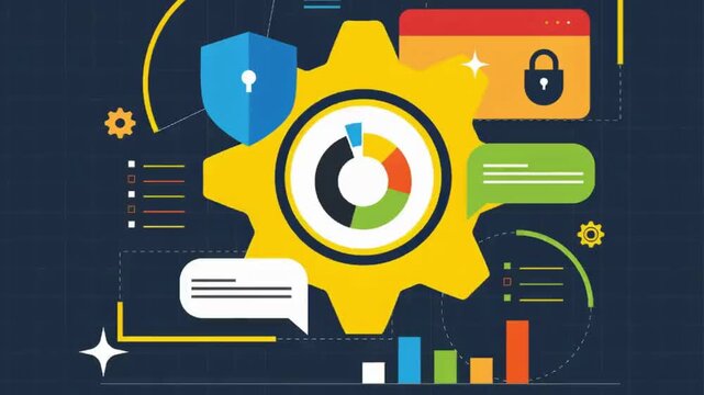 Modern Cyber security concept with characters. Data security, protected access control, privacy data protection. Modern flat style for landing page, web banner, infographics