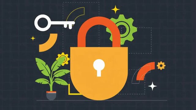 Modern Cyber security concept with characters. Data security, protected access control, privacy data protection. Modern flat style for landing page, web banner, infographics