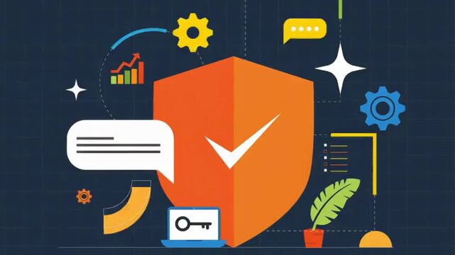 Modern Cyber security concept with characters. Data security, protected access control, privacy data protection. Modern flat style for landing page, web banner, infographics