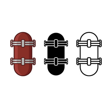 Three ovalshaped icons with metal clasps on white background  isolated graphic resources for design