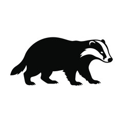 Fototapeta premium Professional black badger animal silhouette for rustic wildlife branding and design