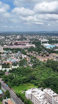 Vertical Aerial View of Barabati Stadium, Cuttack, Odisha, India