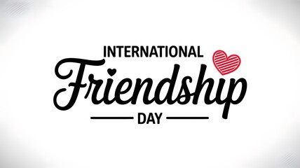 Fototapeta premium Graphic design celebrating international friendship day with a red heart icon on a clean white background